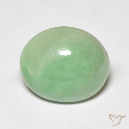 4.12ct طبيعي أخضر مريمية فاتح يشم, بيضوي, شفاف