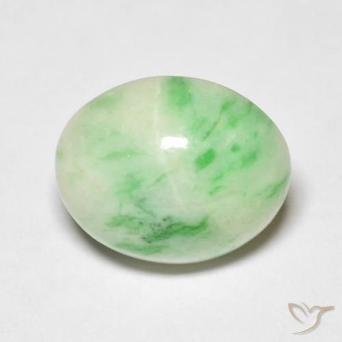 4.71ct طبيعي أخضر متوسط يشم, بيضوي, شفاف