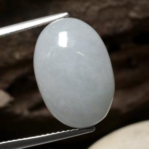 اليشمك أخضر باستيل طبيعي، قصة بيضاوى، 12.42 قيراط، نصف شفاف