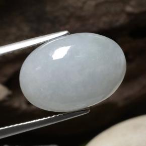 اليشمك أخضر باستيل طبيعي، قصة بيضاوى، 12.42 قيراط، نصف شفاف