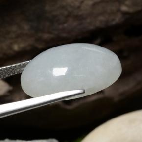 اليشمك أخضر باستيل طبيعي، قصة بيضاوى، 12.42 قيراط، نصف شفاف