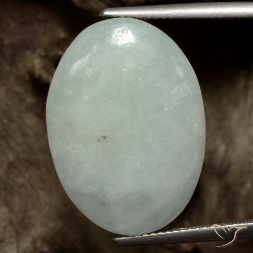 22.22ct طبيعي أخضر رمادى اليشمك, بيضوي, نصف شفاف