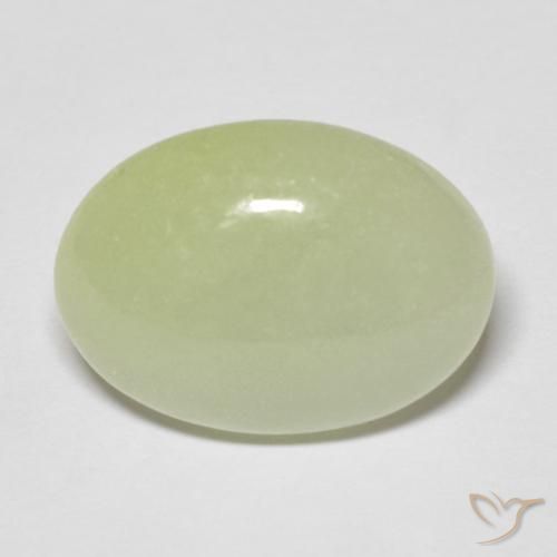 10.83ct طبيعي أخضر زيتوني اليشمك, بيضوي, نصف شفاف