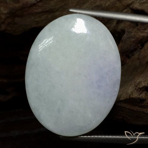 34.38ct طبيعي أبيض رمادى اليشمك, بيضوي, غير شفاف