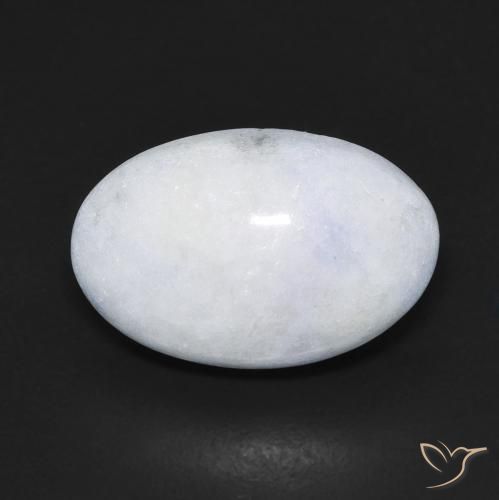 9.52ct طبيعي أبيض مزرق اليشمك, بيضوي, نصف شفاف