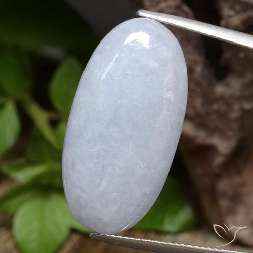 22.96ct طبيعي رمادى-مزرق فاتح اليشمك, بيضوي, غير شفاف