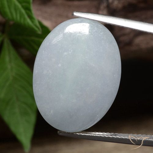 25.34ct طبيعي رمادى فاتح اليشمك, بيضوي, غير شفاف