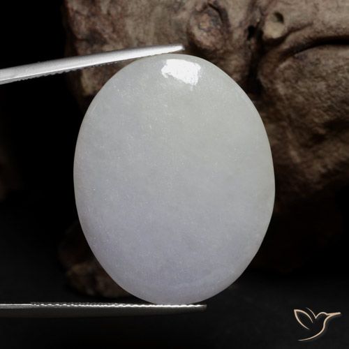 34.00ct طبيعي رمادي اليشمك, بيضوي, نصف شفاف