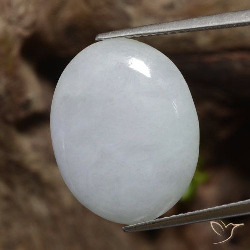 12.74ct طبيعي رمادى فاتح اليشمك, بيضوي, نصف شفاف