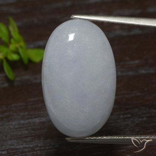 13.83ct طبيعي رمادى متوسط اليشمك, بيضوي, نصف شفاف, Photo A