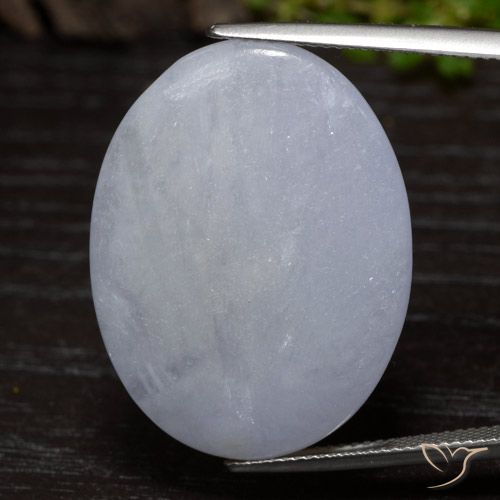 36.60ct طبيعي رمادى فاتح اليشمك, بيضوي, غير شفاف