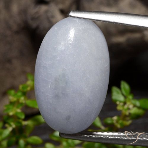 12.71ct طبيعي رمادى فاتح اليشمك, بيضوي, غير شفاف