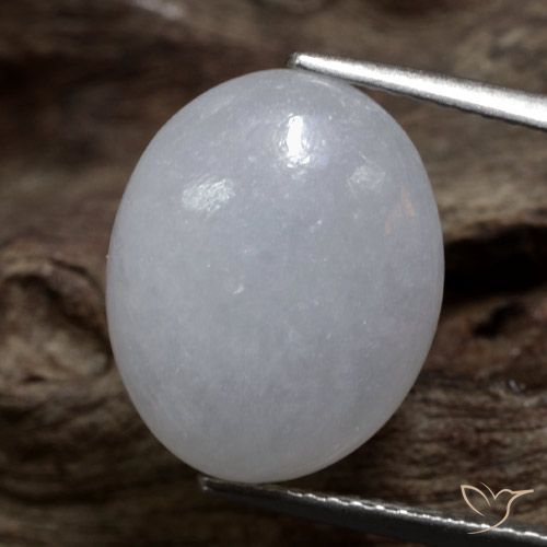 8.74ct طبيعي رمادى متوسط اليشمك, بيضوي, نصف شفاف
