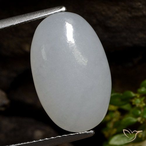 7.83ct طبيعي رمادى متوسط اليشمك, بيضوي, نصف شفاف