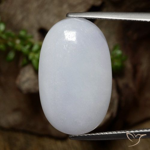 17.61ct طبيعي رمادى فاتح اليشمك, بيضوي, نصف شفاف