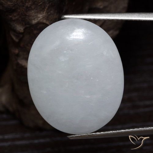 19.93ct طبيعي أبيض رمادى اليشمك, بيضوي, نصف شفاف