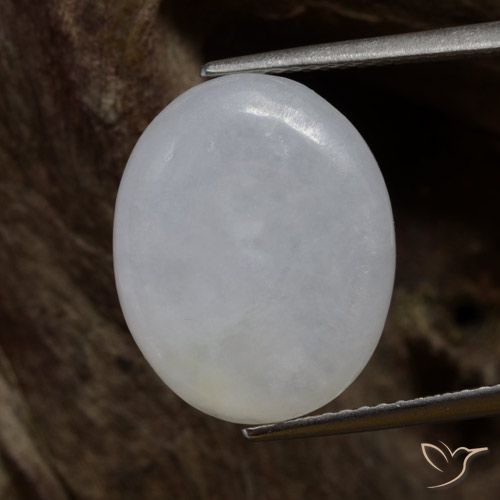 7.87ct طبيعي رمادى متوسط اليشمك, بيضوي, نصف شفاف