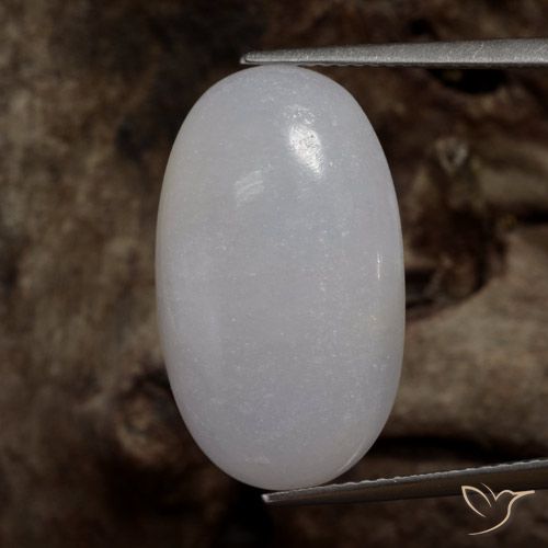 16.11ct طبيعي رمادى متوسط اليشمك, بيضوي, نصف شفاف