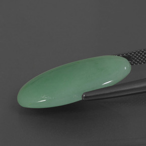 اليشمك أخضر طبيعي، قصة بيضاوى، 19.15 قيراط، غير شفاف