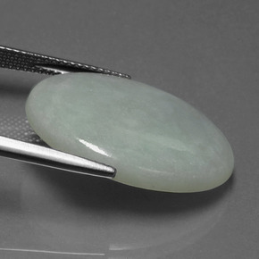 اليشمك أخضر طبيعي، قصة بيضاوى، 18.53 قيراط، نصف شفاف