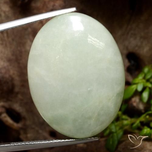 42.61ct طبيعي أخضر زيتوني اليشمك, بيضوي, نصف شفاف