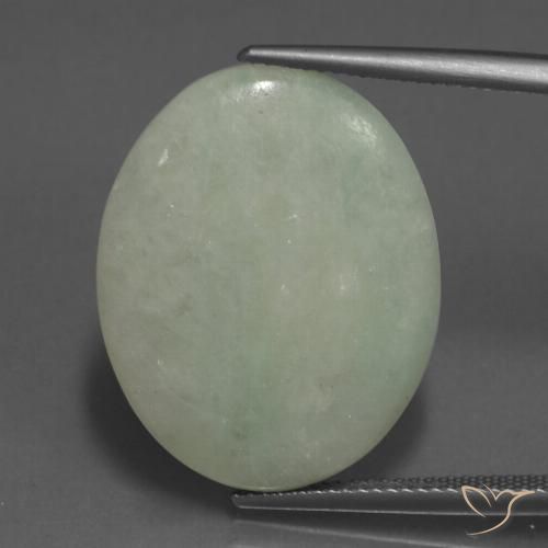 23.40ct طبيعي أخضر رمادى اليشمك, بيضوي, نصف شفاف