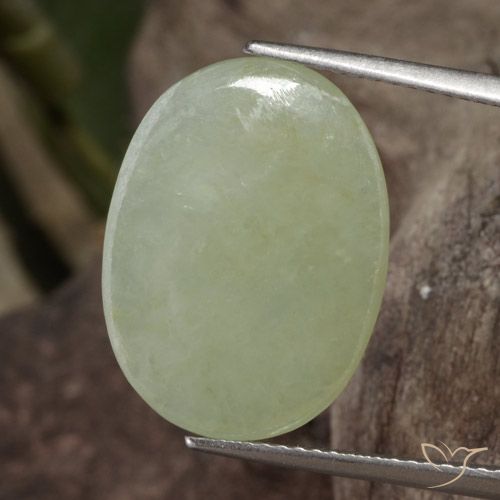11.65ct طبيعي أخضر متوسط اليشمك, بيضوي, نصف شفاف