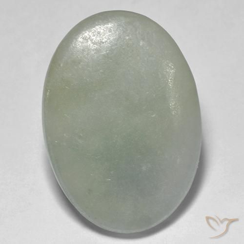 10.10ct طبيعي أخضر متوسط اليشمك, بيضوي, نصف شفاف