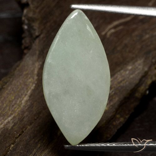 6.29ct طبيعي أخضر رمادى اليشمك, ماركيز, نصف شفاف