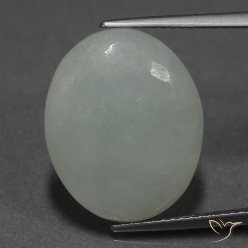 10.18ct طبيعي أخضر متوسط اليشمك, بيضوي, نصف شفاف