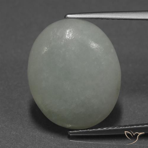 10.08ct طبيعي أخضر متوسط اليشمك, بيضوي, نصف شفاف