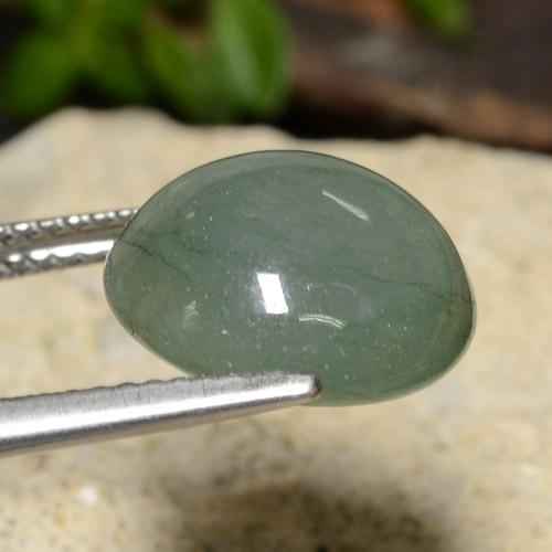 اليشمك Medium Light Green طبيعي، قصة دائرى، 7.62 قيراط، نصف شفاف