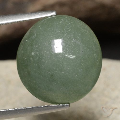 7.91ct طبيعي أخضر متوسط اليشمك, دائري, نصف شفاف