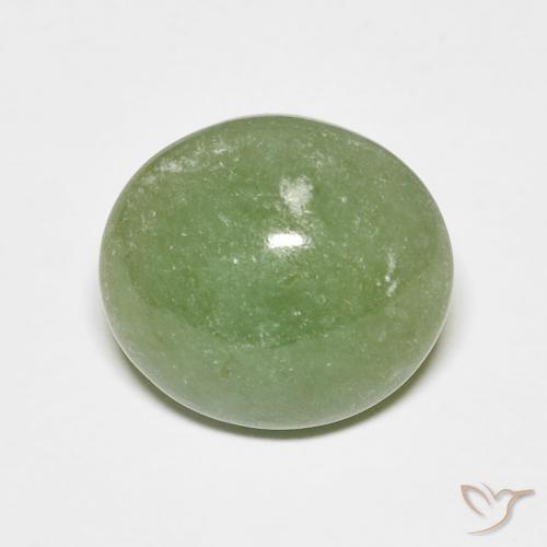 جاديت طبيعي بلون Medium Light-Green، وزن ‎6.79‎ قيراط، شكل بيضاوى، مقاس ‎11.9x10.8‎ مم