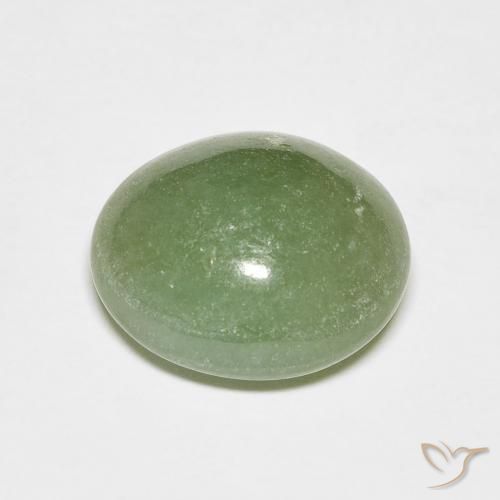 جاديت طبيعي بلون Medium Light-Green، وزن ‎6.79‎ قيراط، شكل بيضاوى، مقاس ‎11.9x10.8‎ مم