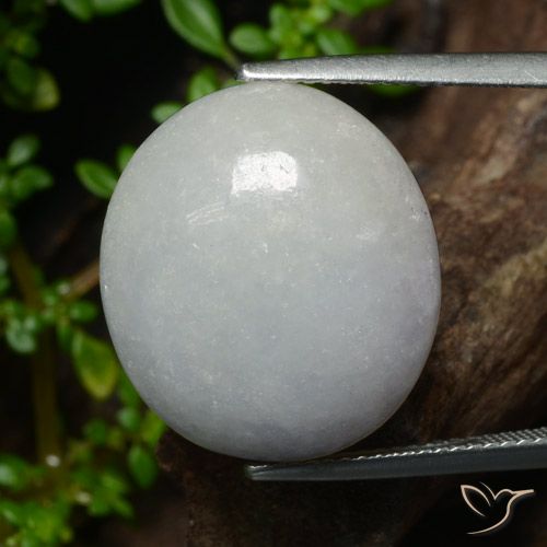23.15ct طبيعي رمادى فاتح اليشمك, بيضوي, نصف شفاف