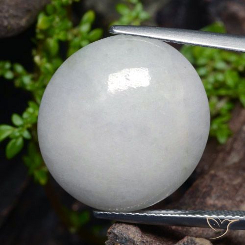 23.67ct طبيعي رمادى متوسط اليشمك, بيضوي, نصف شفاف