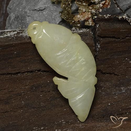30.43ct طبيعي أصفر مخضر اليشمك, فانسى, نصف شفاف