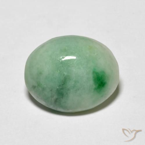 4.95ct طبيعي اخضر فاتح اليشمك, بيضوي, غير شفاف