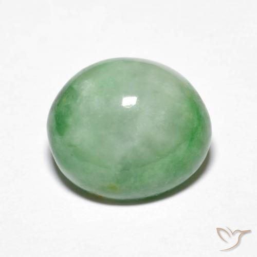 4.30ct طبيعي أبيض أخضر اليشمك, بيضوي, غير شفاف