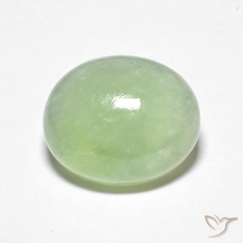 5.09ct طبيعي أخضر باهت اليشمك, بيضوي, شفاف