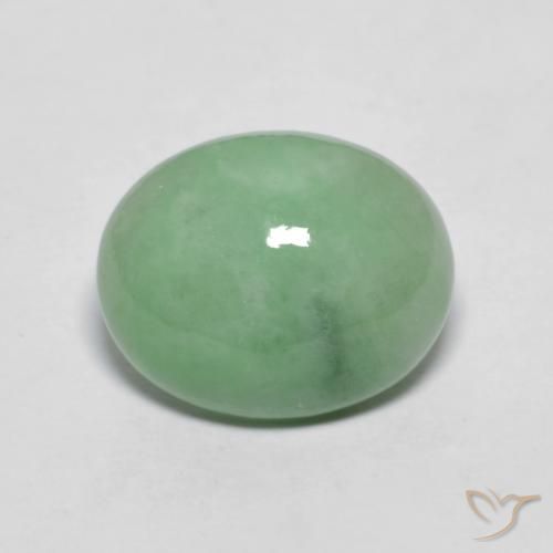 4.71ct طبيعي أخضر مريمية فاتح اليشمك, بيضوي, غير شفاف