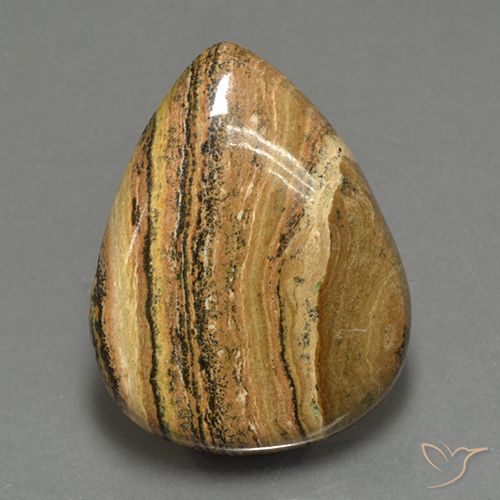 43.05ct طبيعي متعدد الألوان يشب أو جاسبر, شكل الكمثرى, غير شفاف