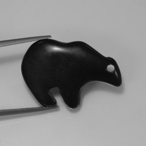 يشب أو جاسبر أسود طبيعي، شكل خيالي، 21.09 قيراط، غير شفاف