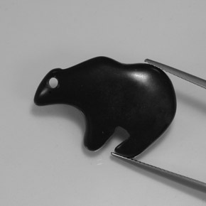 يشب أو جاسبر أسود طبيعي، شكل خيالي، 21.09 قيراط، غير شفاف