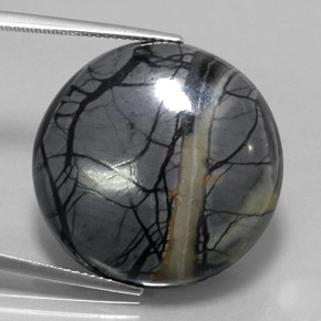 يشب أو جاسبر متعدد الألوان طبيعي، قصة دائرى، 30.49 قيراط، غير شفاف