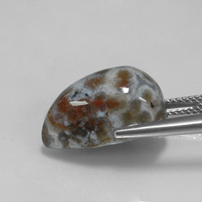 يشب متعدد الألوان طبيعي، شكل الكمثرى، 10.49 قيراط، غير شفاف