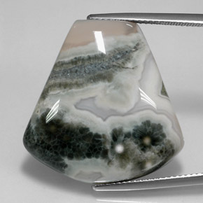 يشب أو جاسبر متعدد الألوان طبيعي، شكل خيالي، 29.53 قيراط، غير شفاف