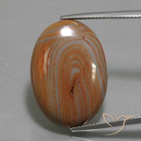 17.79ct طبيعي متعدد الألوان يشب أو جاسبر, بيضوي, غير شفاف