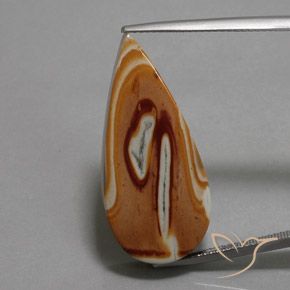 18.58ct طبيعي متعدد الألوان يشب أو جاسبر, شكل الكمثرى, غير شفاف